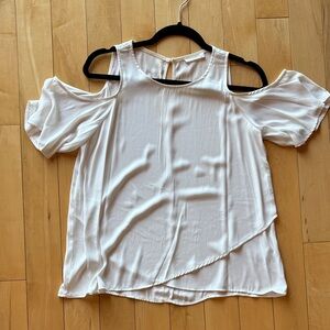 Elegant White Cold Shoulder Top